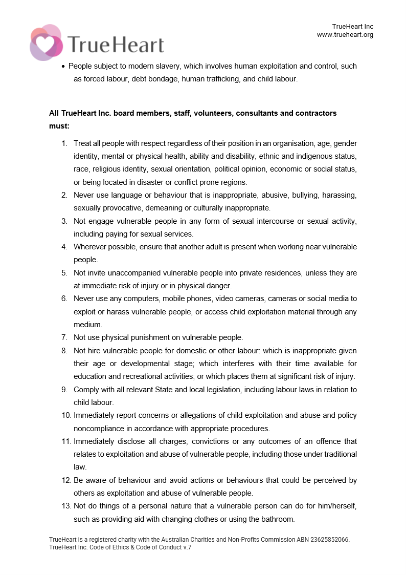 Code of Ethics and Code of Conduct Page 4 of 6
