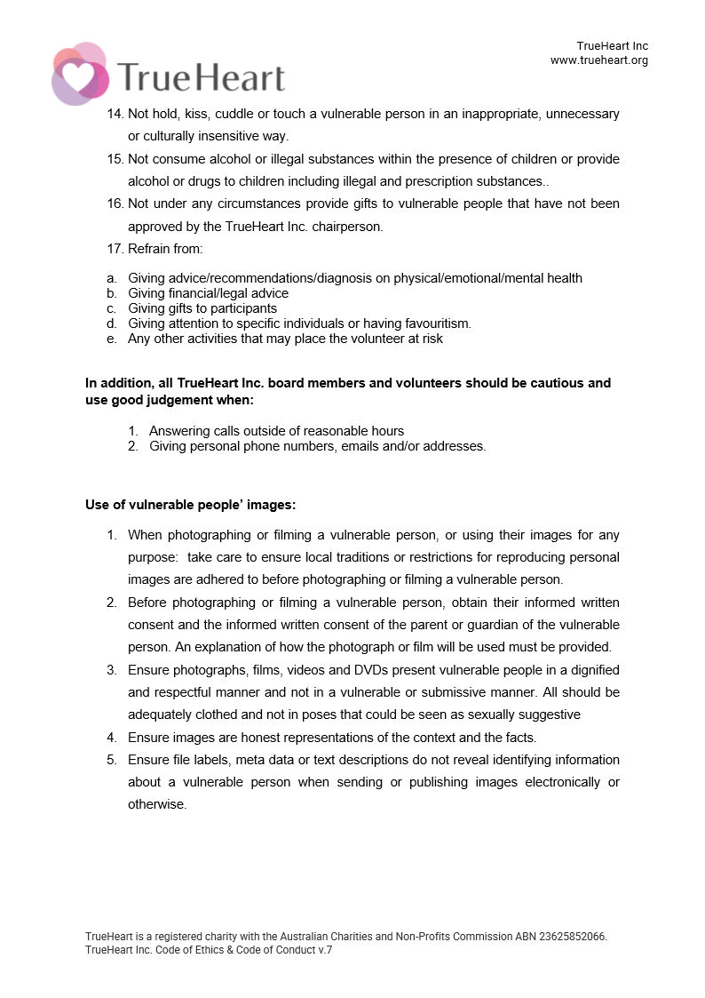 Code of Ethics and Code of Conduct Page 5 of 6
