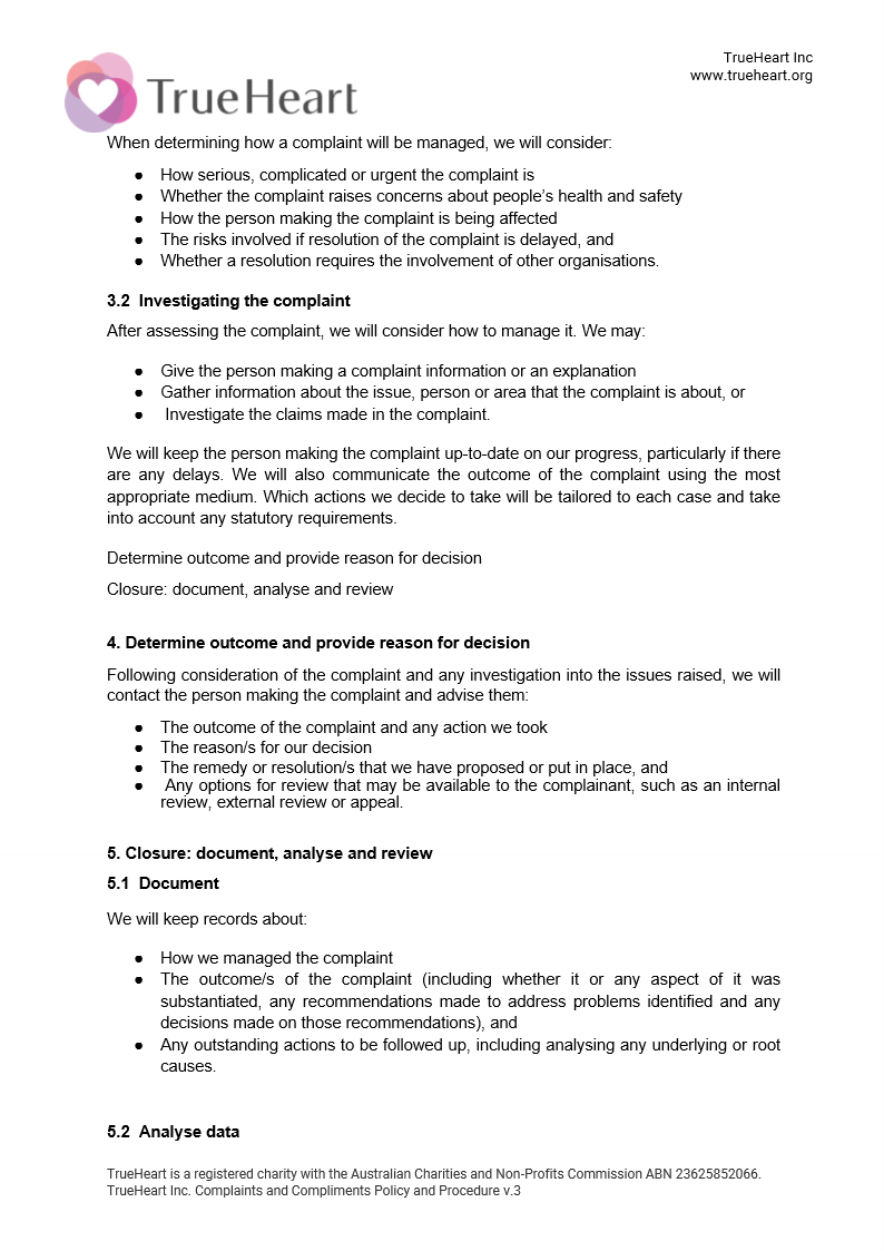 Complaints and Compliments Policy and Procedure Page 10 of 11