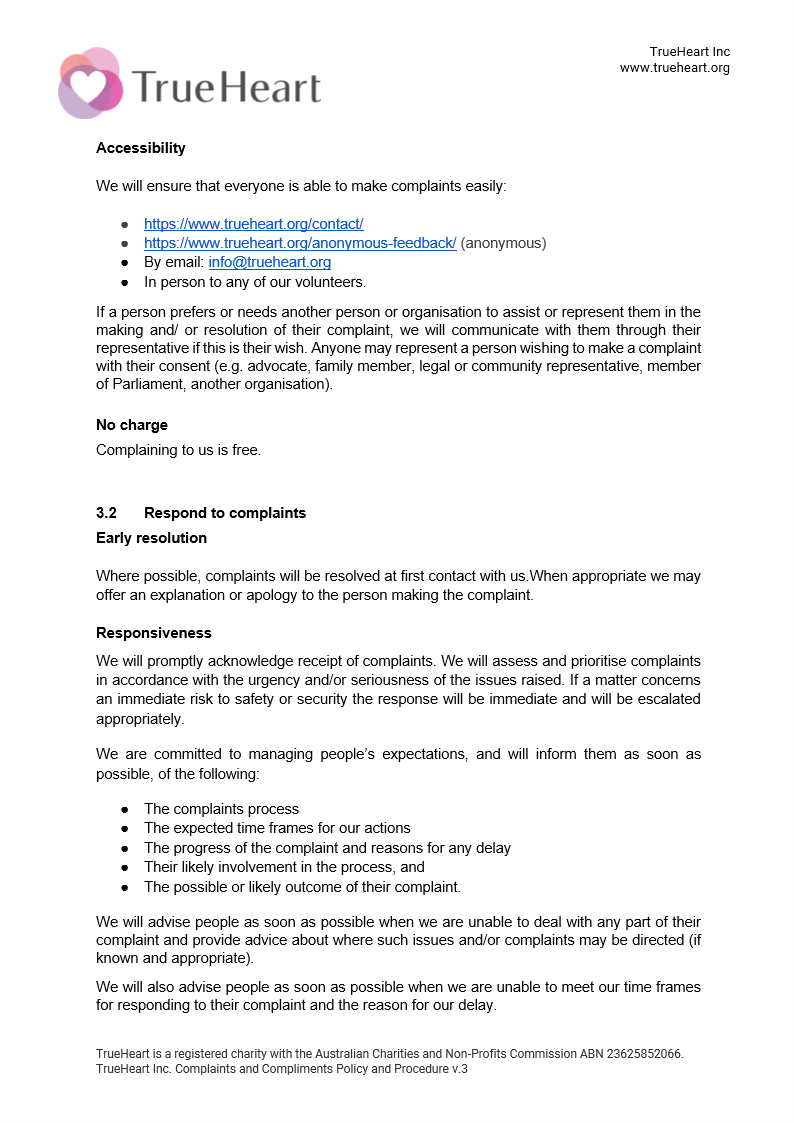 Complaints and Compliments Policy and Procedure Page 4 of 11
