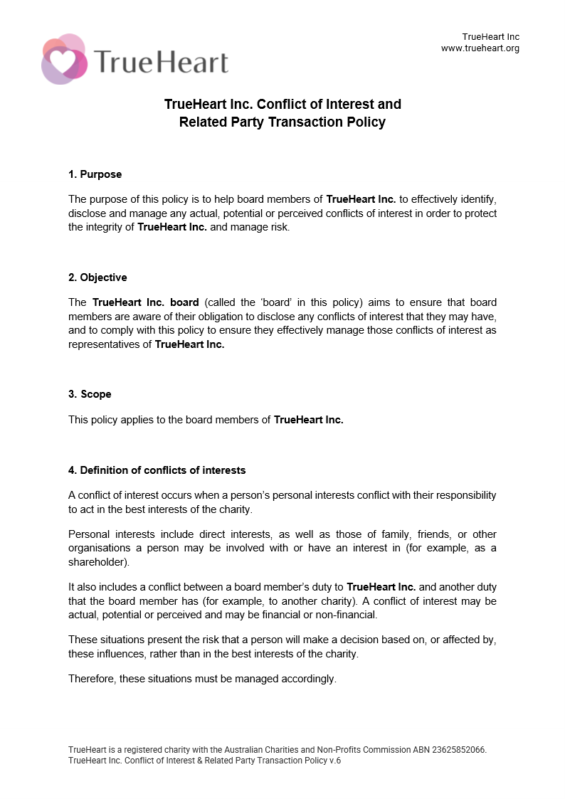 Conflict of Interest and Related Party Transaction Policy Page 1 of 5