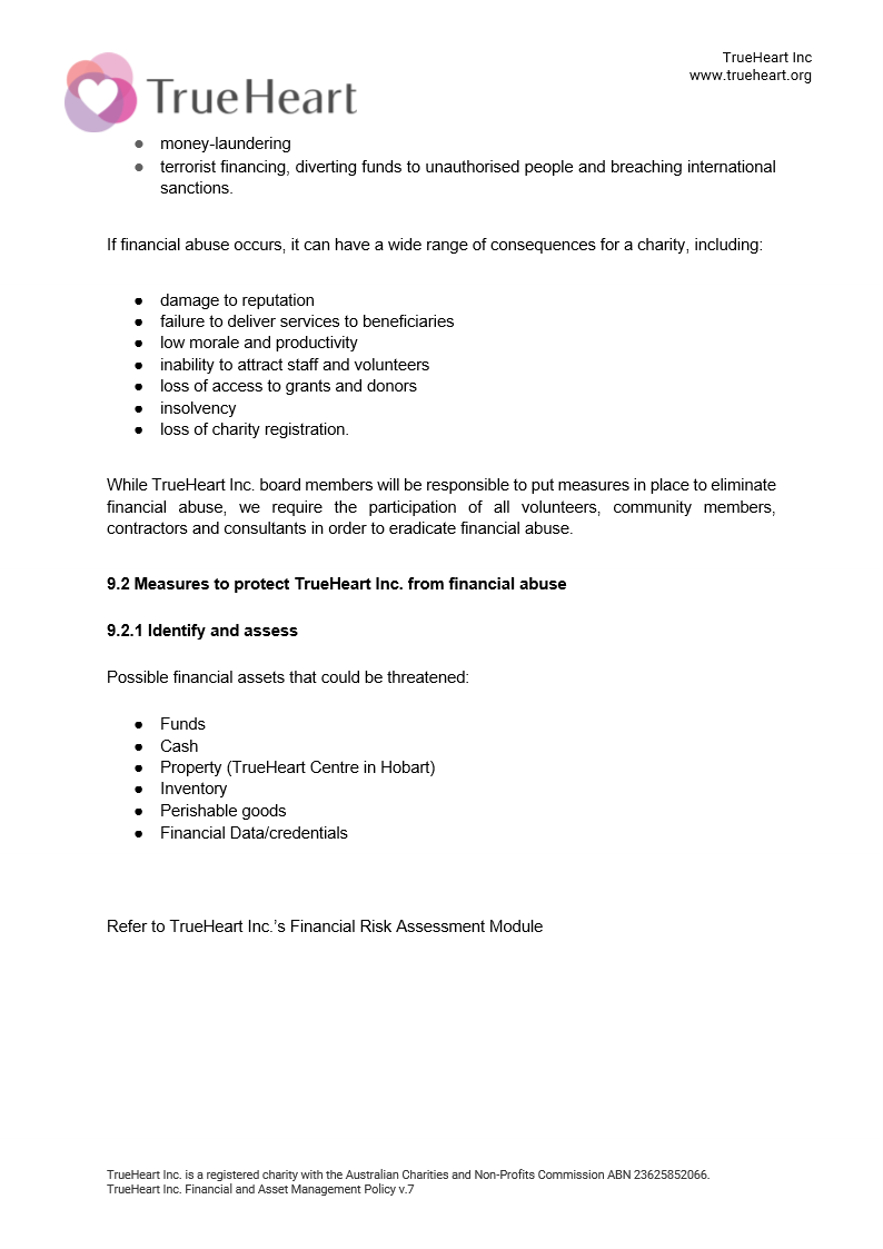 Financial and Asset Management Policy Page 5 of 8