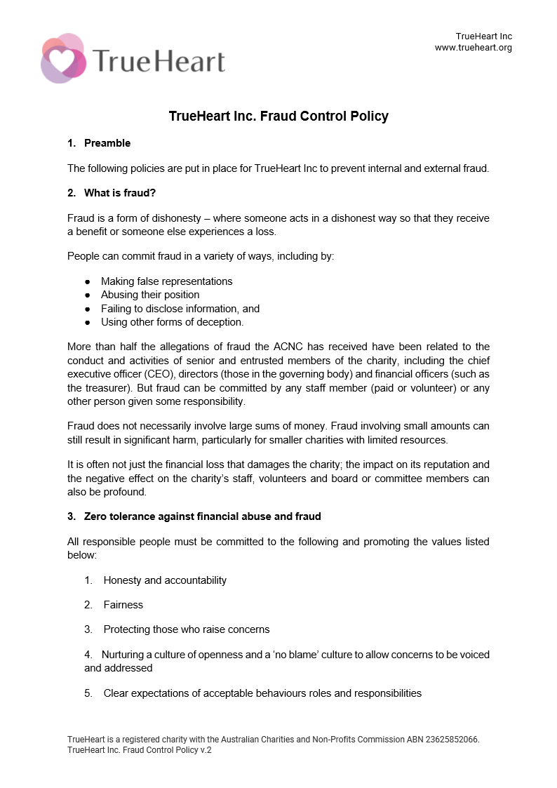 Fraud Control Policy Page 1 of 2