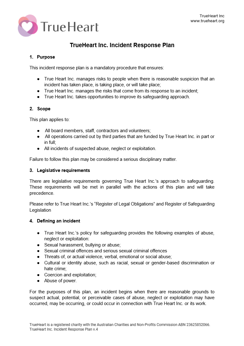 Incident Response Plan Page 1 of 5