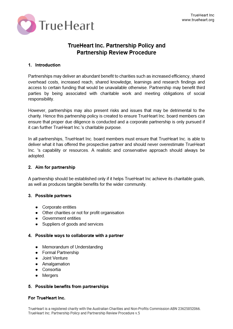 Partnership Policy and Partner Review Form Page 1 of 11