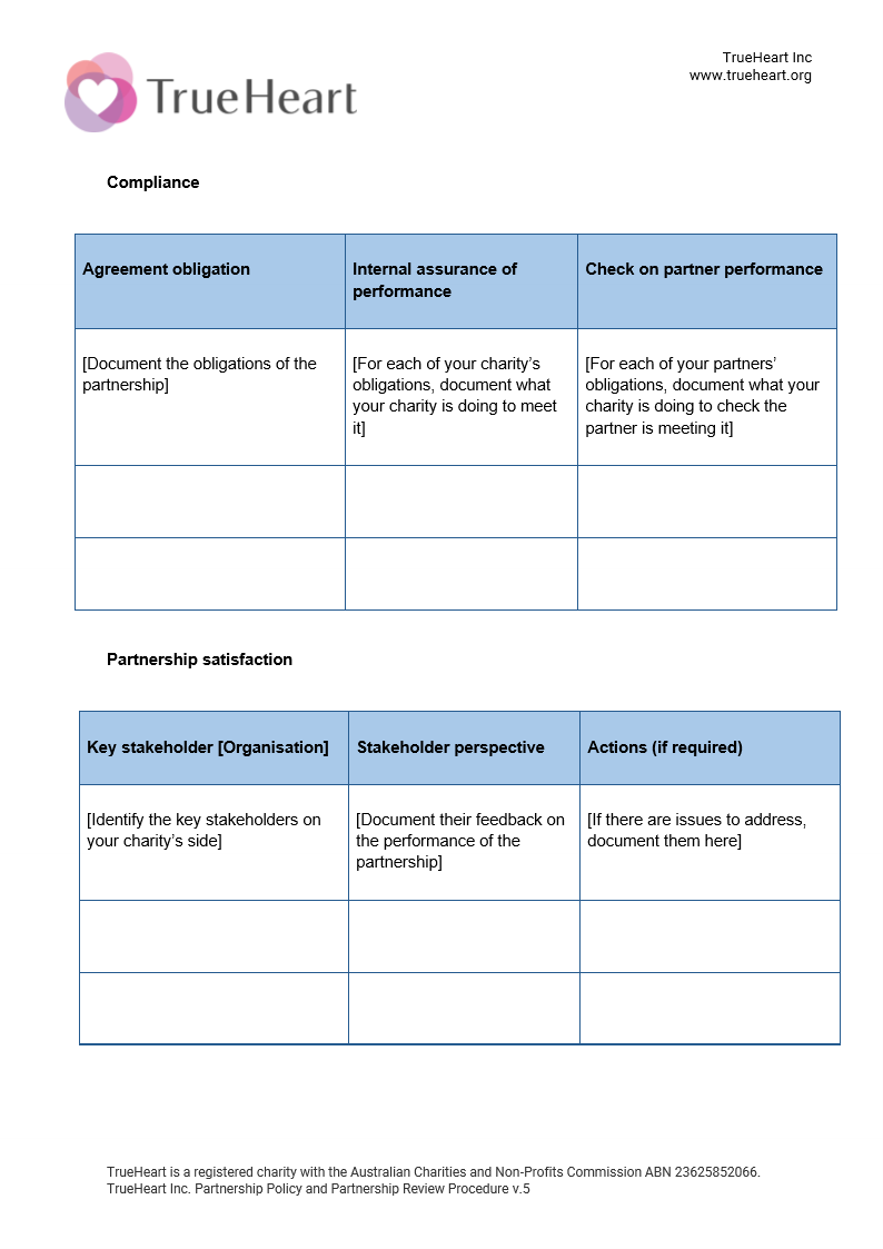 Partnership Policy and Partner Review Form Page 10 of 11