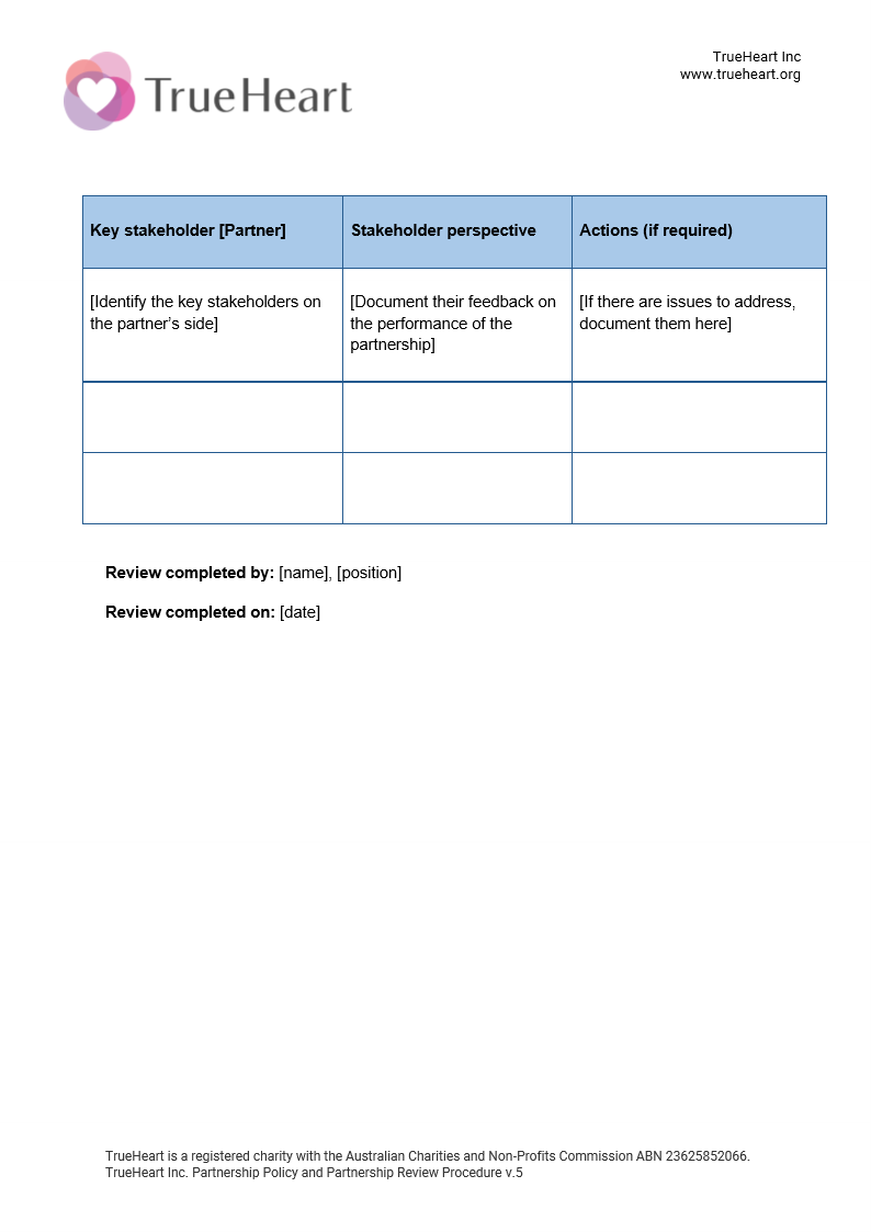 Partnership Policy and Partner Review Form Page 11 of 11