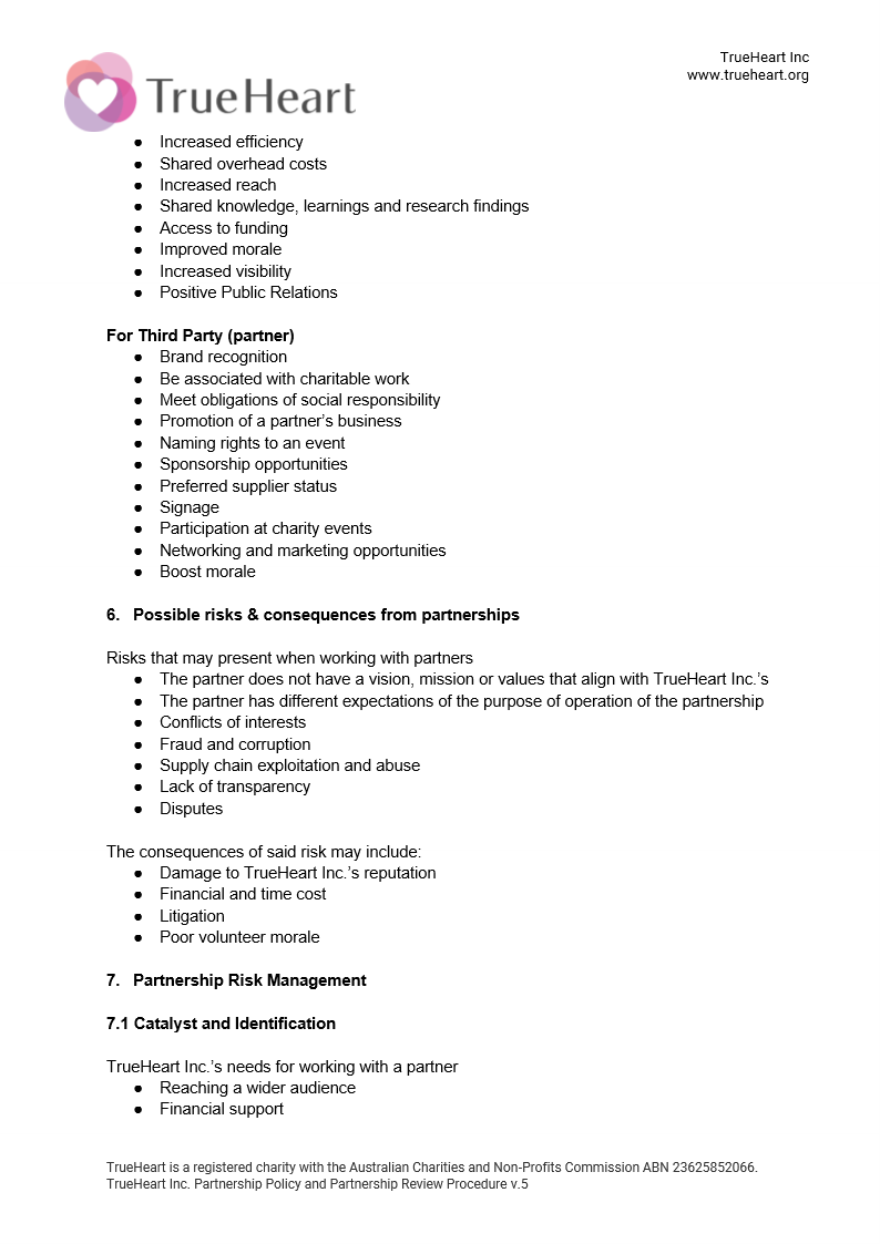 Partnership Policy and Partner Review Form Page 2 of 11