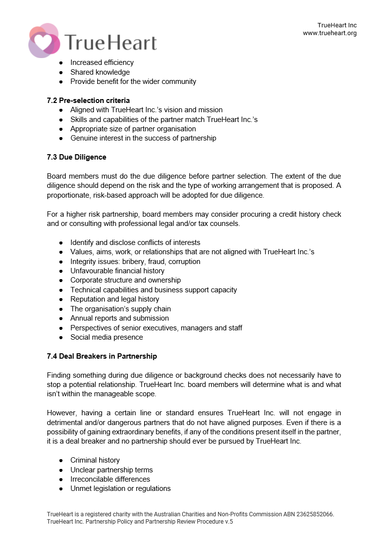 Partnership Policy and Partner Review Form Page 3 of 11