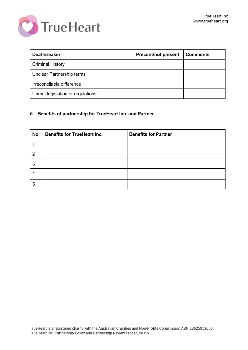 Partnership Policy and Partner Review Form Page 6 of 11