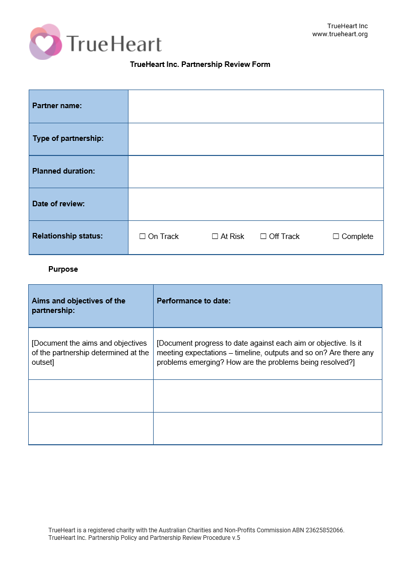 Partnership Policy and Partner Review Form Page 7 of 11
