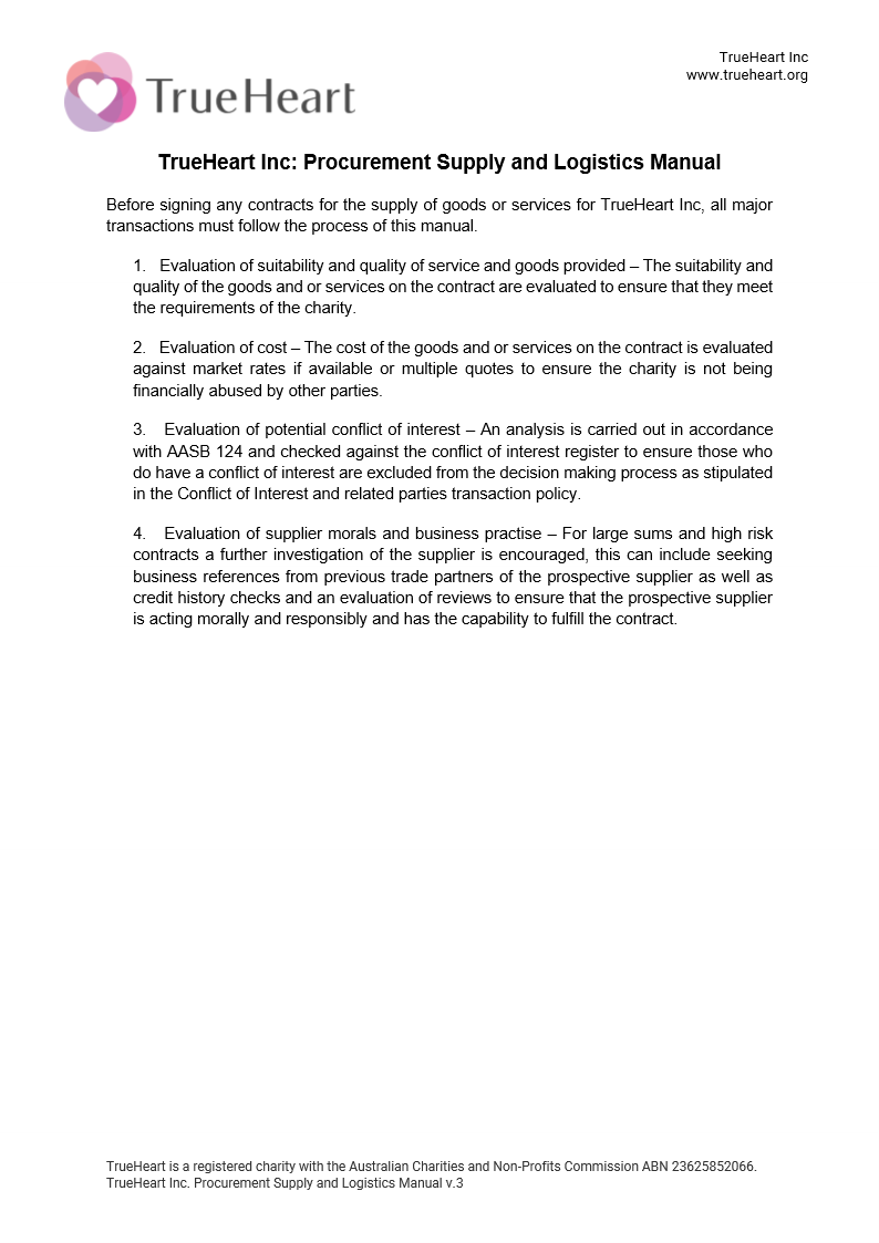 Procurement Supply and Logistics Manual Page 1 of 1